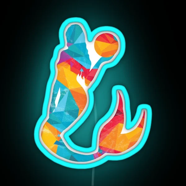 Mermaid Water Polo Gift Colorful Girl RGB Neon Sign