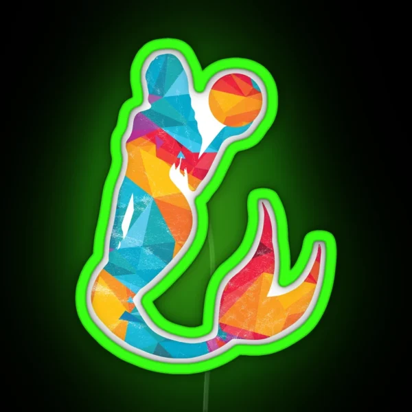 Mermaid Water Polo Gift Colorful Girl RGB Neon Sign