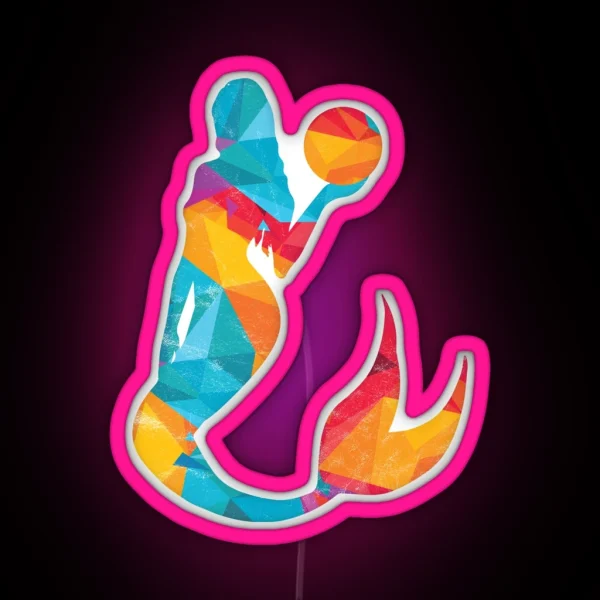 Mermaid Water Polo Gift Colorful Girl RGB Neon Sign
