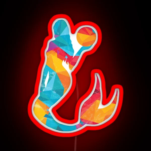 Mermaid Water Polo Gift Colorful Girl RGB Neon Sign