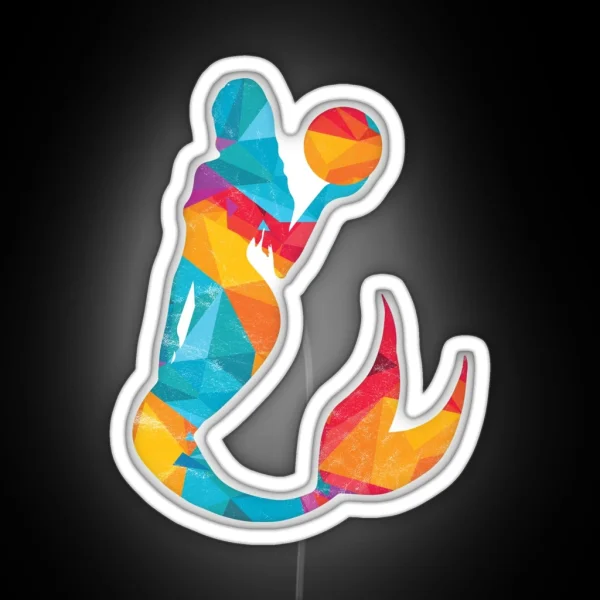 Mermaid Water Polo Gift Colorful Girl RGB Neon Sign