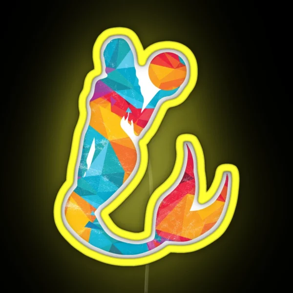 Mermaid Water Polo Gift Colorful Girl RGB Neon Sign