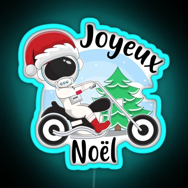 Merry Christmas Biker Christmas Biker RGB Neon Sign