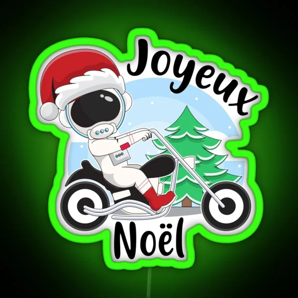Merry Christmas Biker Christmas Biker RGB Neon Sign