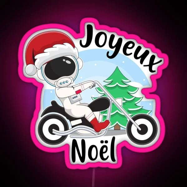 Merry Christmas Biker Christmas Biker RGB Neon Sign