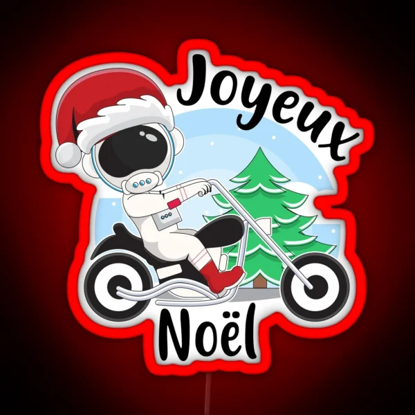 Merry Christmas Biker Christmas Biker RGB Neon Sign