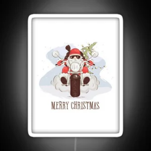 Merry Christmas Biker Santa RGB Neon Sign