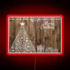 Merry Christmas Snowflake Rustic Xmas Christmas RGB Neon Sign Red Design.