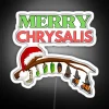 Merry chrysalis butterfly Xmas neon sign with rgb lighting