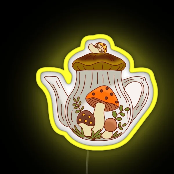 Merry Mushroom Teapot II RGB Neon Sign