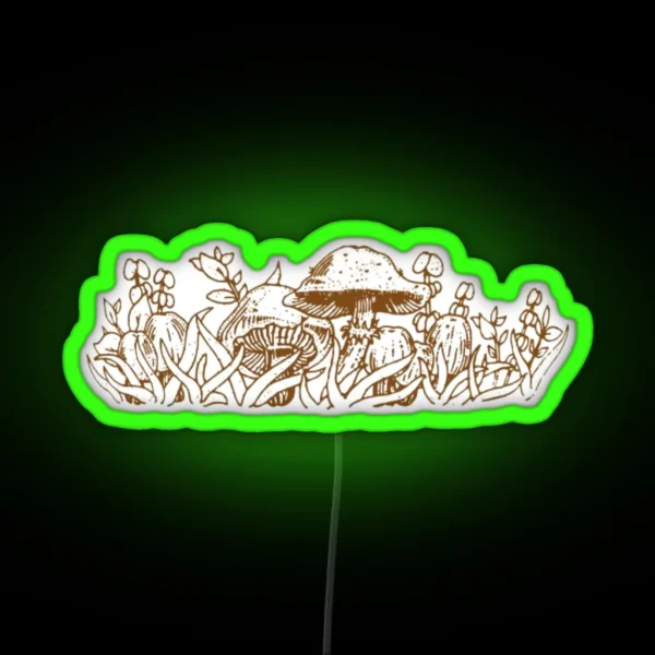 Merry Mushrooms Vintage Design RGB Neon Sign