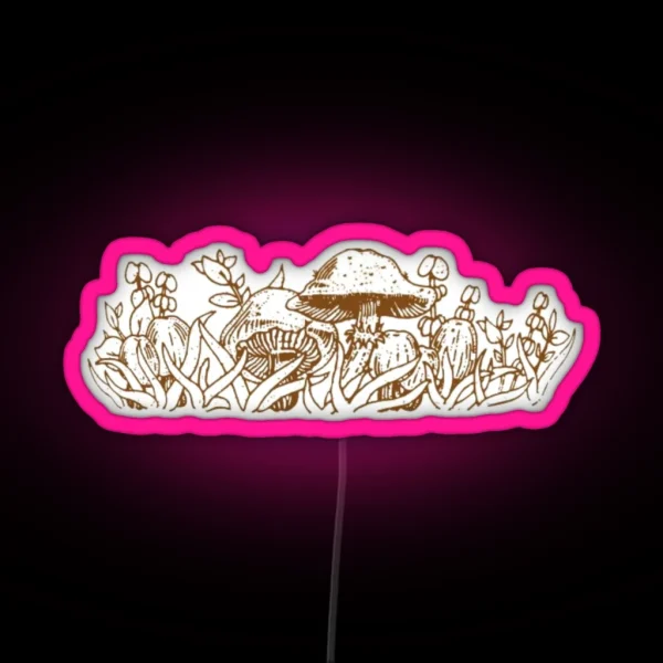 Merry Mushrooms Vintage Design RGB Neon Sign