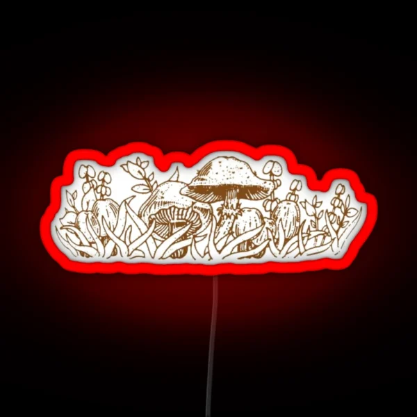 Merry Mushrooms Vintage Design RGB Neon Sign