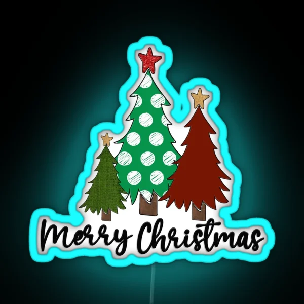 Merry Rustic Christmas RGB Neon Sign