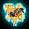 rgb neon sign featuring merulanella ember bee in blue