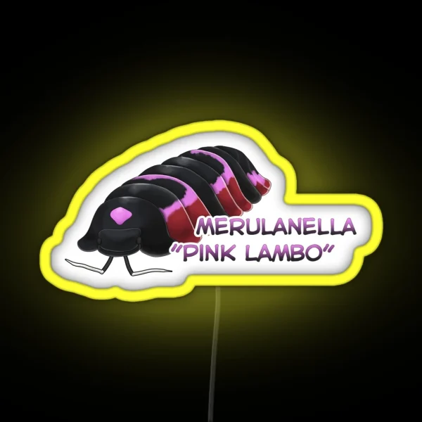 Merulanella Pink Lambo Name Tag RGB Neon Sign