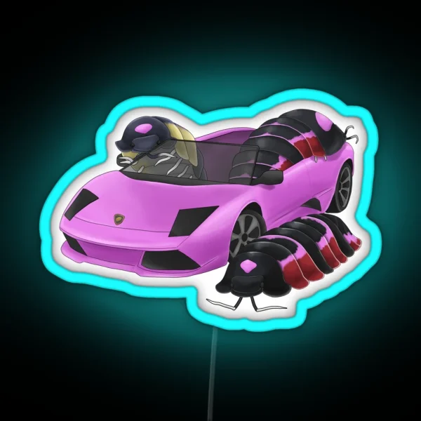 Merulanella Pink Lambo RGB Neon Sign