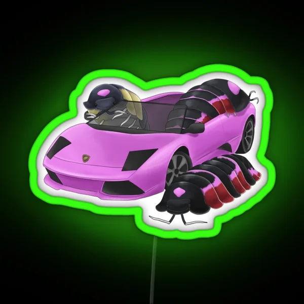 Merulanella Pink Lambo RGB Neon Sign