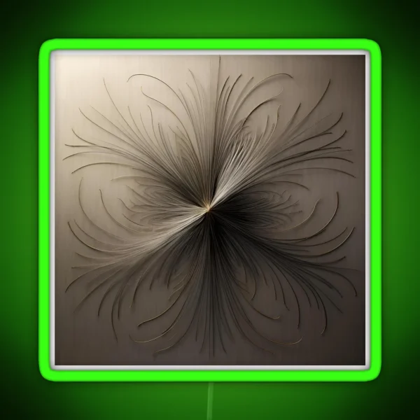 Metal Fiber Sunburst Art Print RGB Neon Sign
