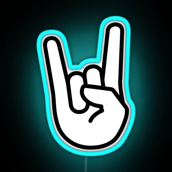 Metal Horns Hand Symbol RGB Neon Sign
