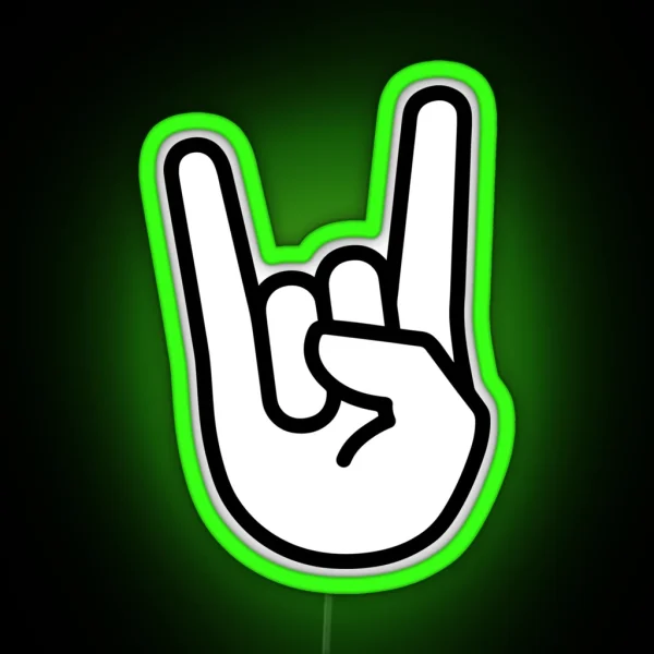 Metal Horns Hand Symbol RGB Neon Sign