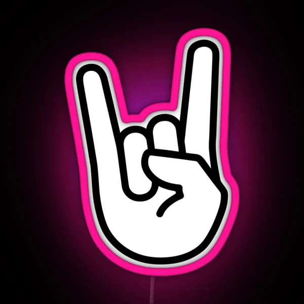 Metal Horns Hand Symbol RGB Neon Sign