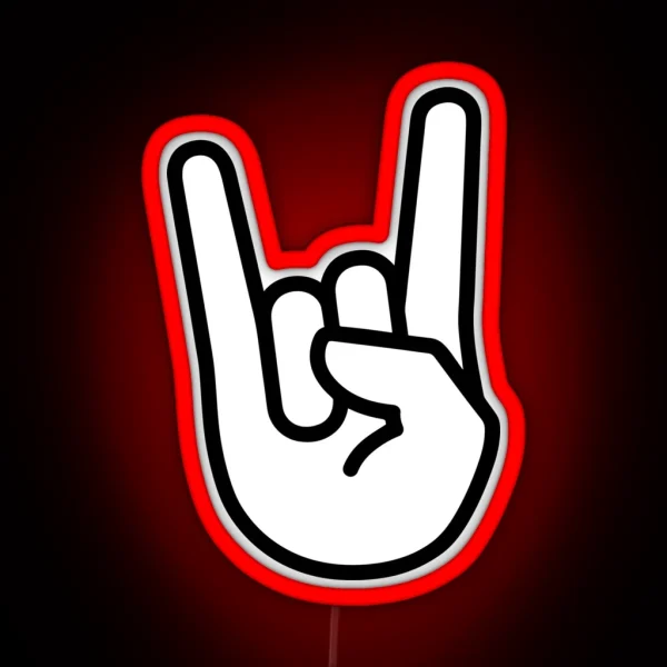 Metal Horns Hand Symbol RGB Neon Sign