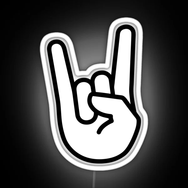 Metal Horns Hand Symbol RGB Neon Sign