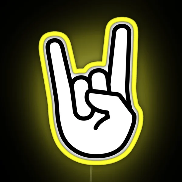 Metal Horns Hand Symbol RGB Neon Sign