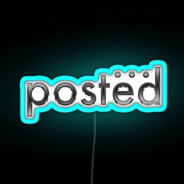 Metalic Grey Posted RGB Neon Sign