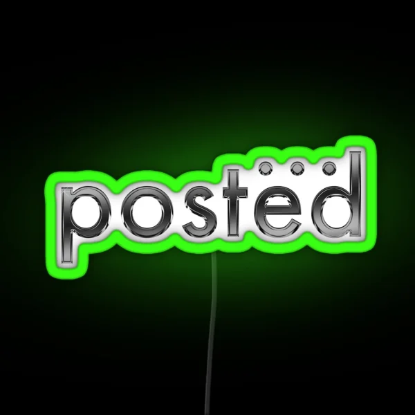 Metalic Grey Posted RGB Neon Sign