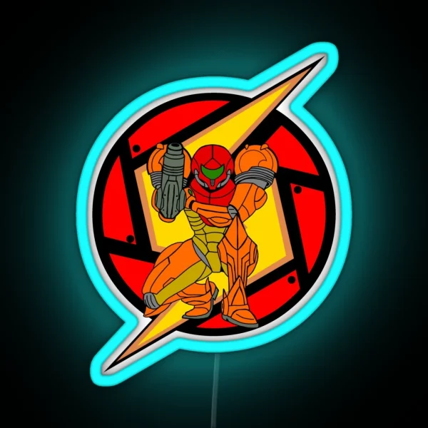 Metroid Samus RGB Neon Sign