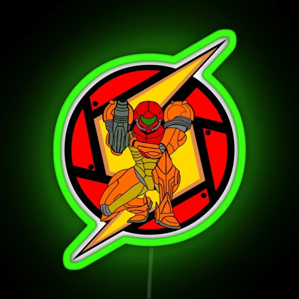 Metroid Samus RGB Neon Sign