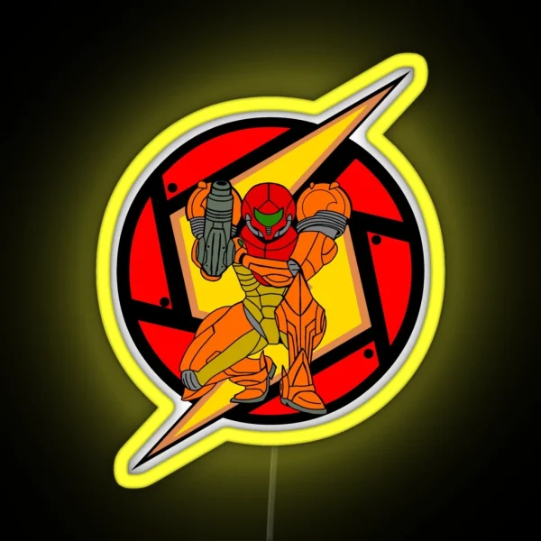 Metroid Samus RGB Neon Sign