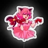 Neon Sign Featuring Mew Mew Ichigo - Vibrant RGB Design