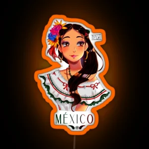 Mexican Girl RGB Neon Sign