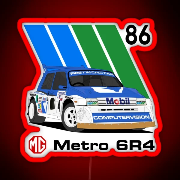 MG Metro 6r4 RAC Rally 86 RGB Neon Sign