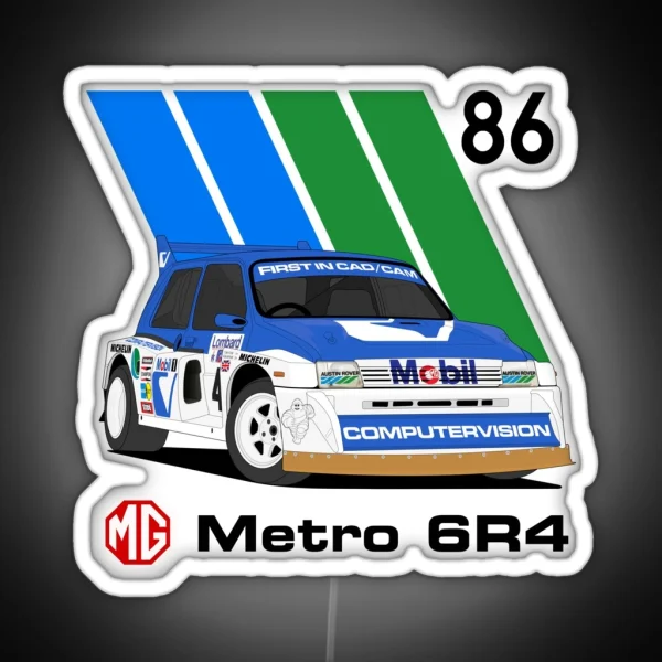 MG Metro 6r4 RAC Rally 86 RGB Neon Sign