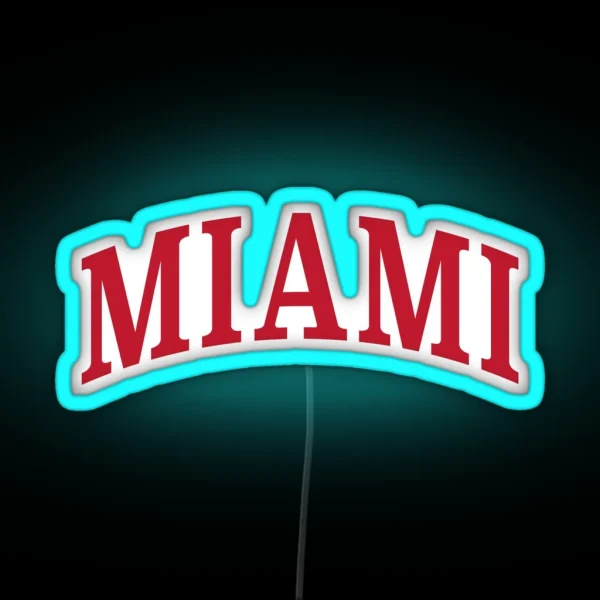 Miami U Serif Font Curved RGB Neon Sign