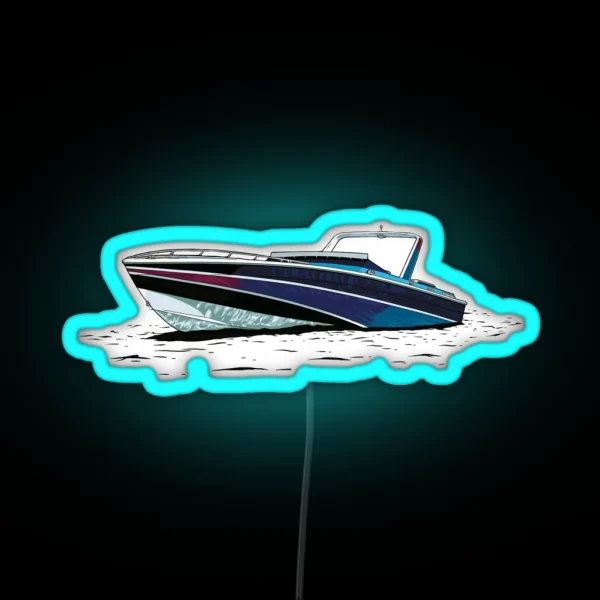 Miami Vice Boat RGB Neon Sign