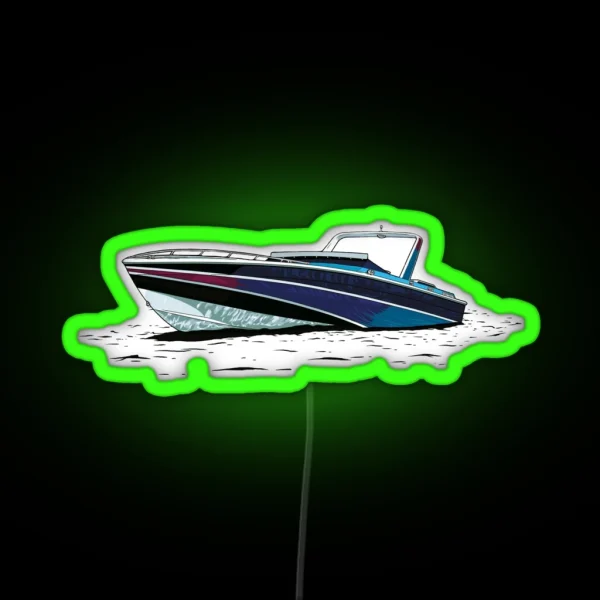 Miami Vice Boat RGB Neon Sign