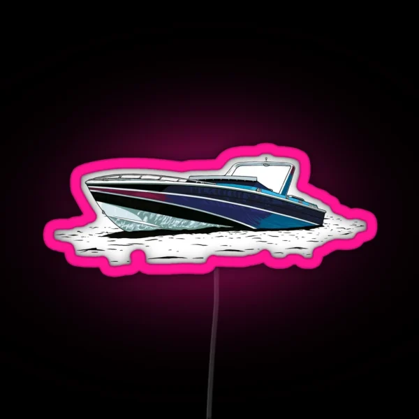 Miami Vice Boat RGB Neon Sign
