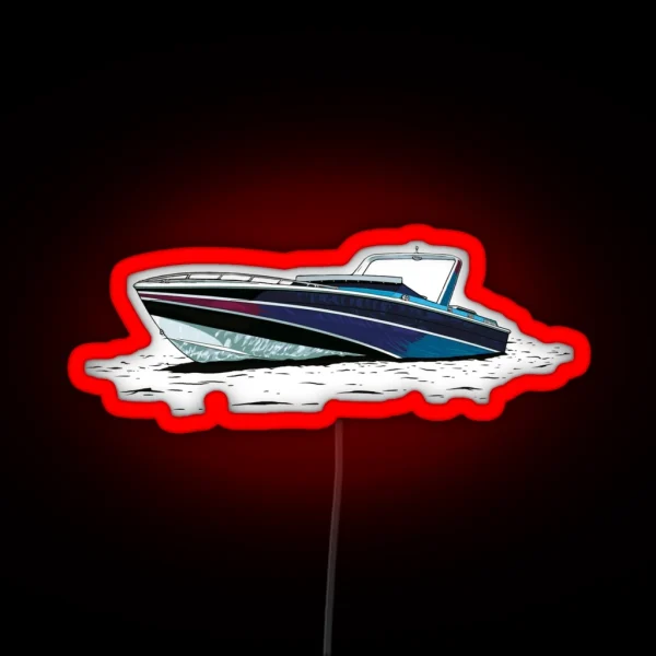 Miami Vice Boat RGB Neon Sign