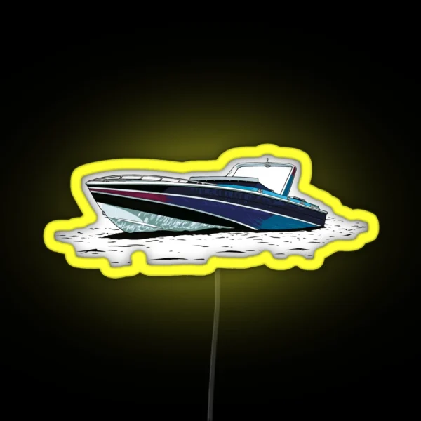 Miami Vice Boat RGB Neon Sign