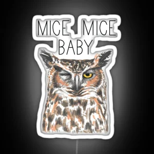 Mice Mice Baby Great Horned Owl RGB Neon Sign