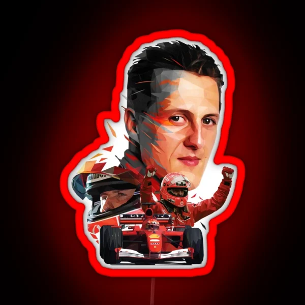 Michael Schumacher Low Poly RGB Neon Sign
