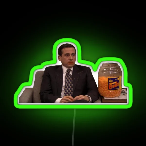 Michael Scott Cheesy Poofs RGB Neon Sign