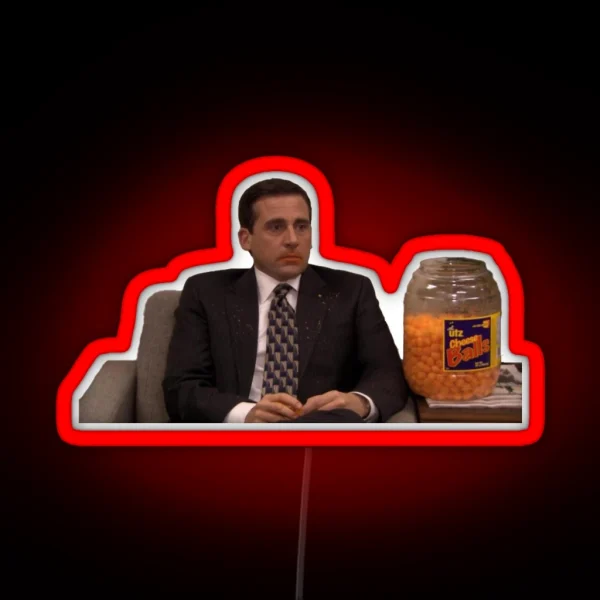 Michael Scott Cheesy Poofs RGB Neon Sign