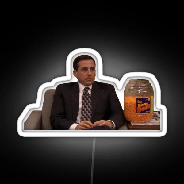 Michael Scott Cheesy Poofs RGB Neon Sign