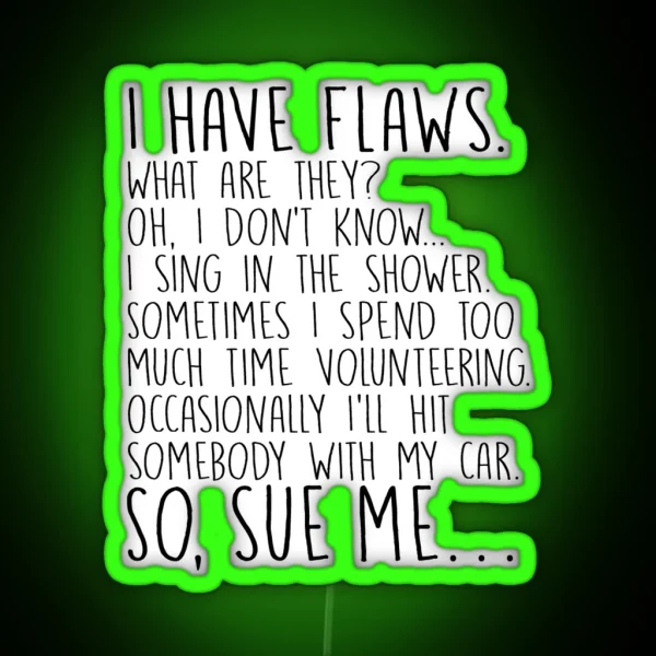 Michael Scott Dunder Mifflin Quote Flaws RGB Neon Sign